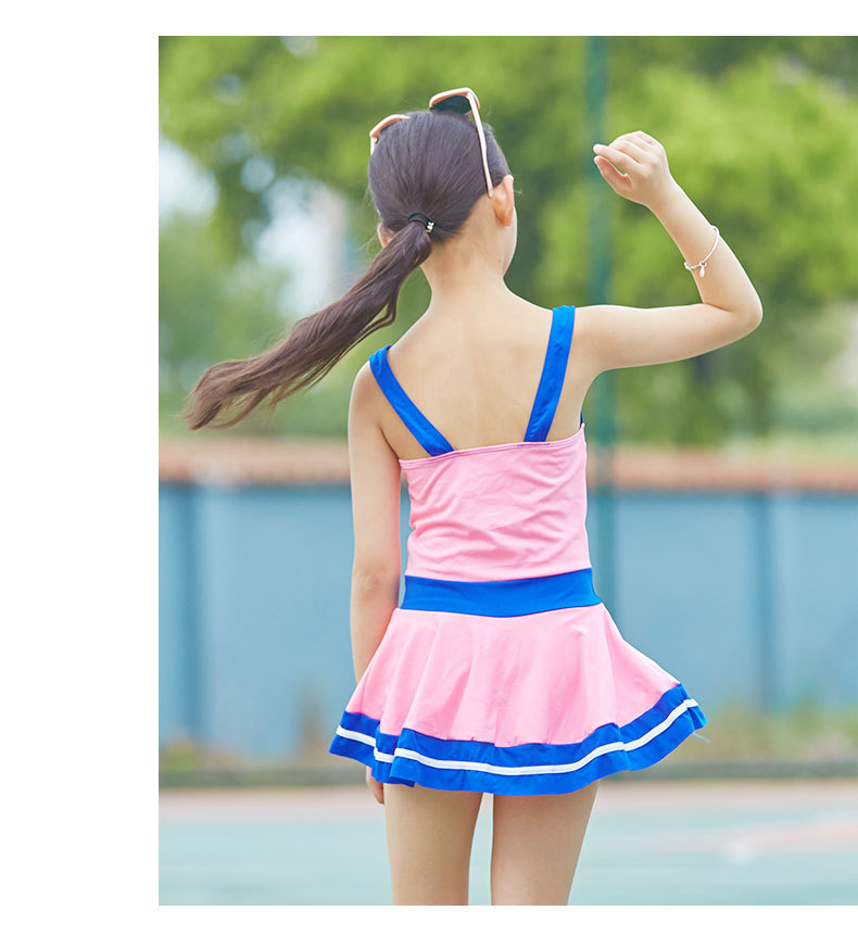 泳衣女童连体游泳衣儿童女孩中大童温泉少女学生运动平角泳衣泳装