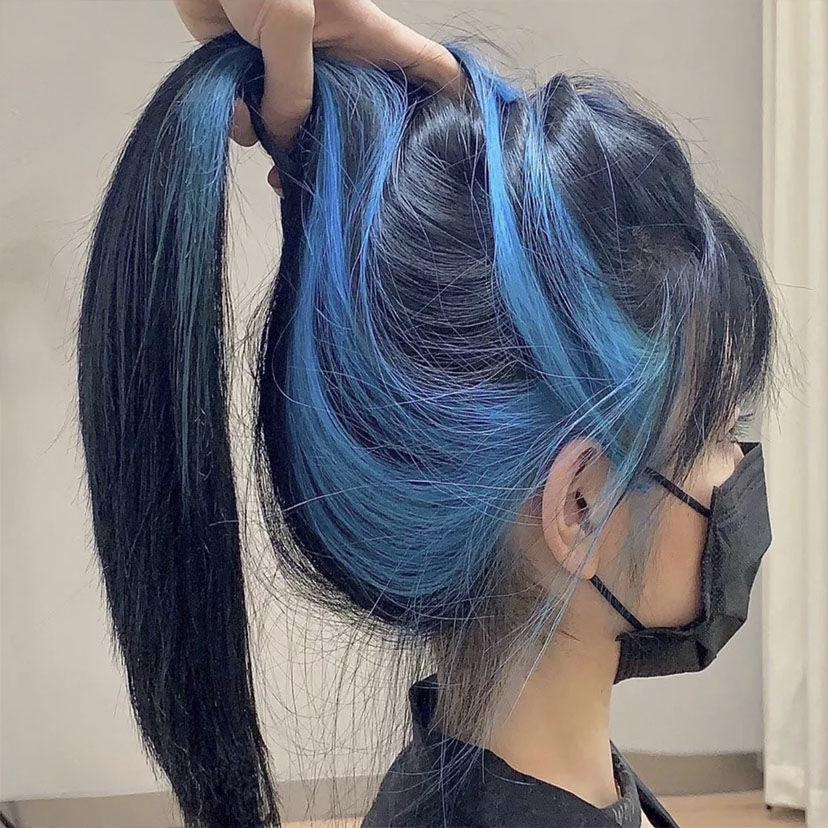 2022挂耳染发剂挑染彩色染发膏网红理发店漂粉彩虹染绿色紫色蓝色