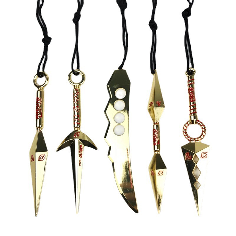 火影忍者周边合金漩涡鸣人龙刃苦无四代目阿斯玛双头苦无兵器外贸