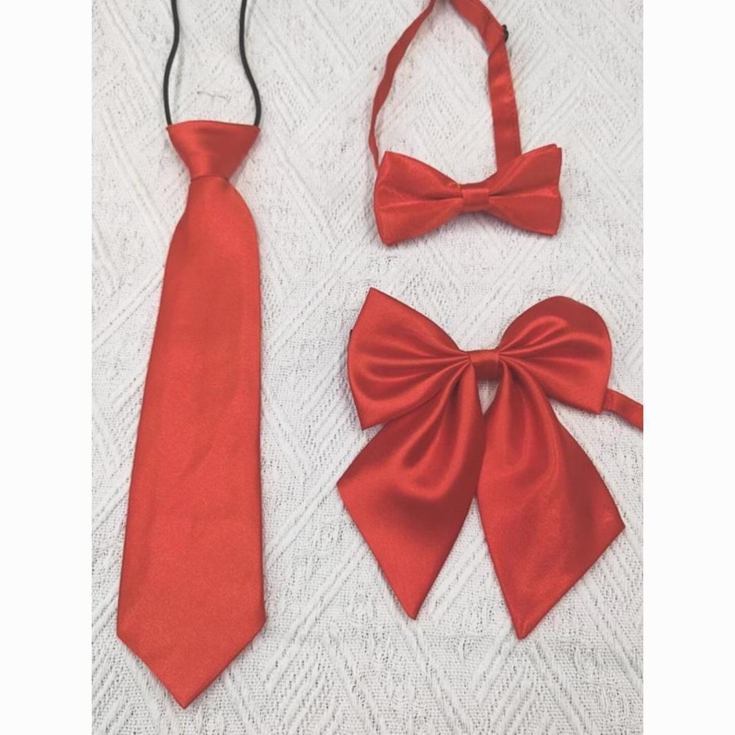 不掉色 小 孩款 松紧易佩戴樱桃红领结女领花男女儿童蝴蝶结领带