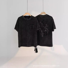 chrome hearts克罗心新款经典大马蹄十字架圆领短袖t恤男女同款