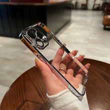 适用iphone15Promax手机壳电镀PC镜头膜苹果14防尘网硬壳保护套12