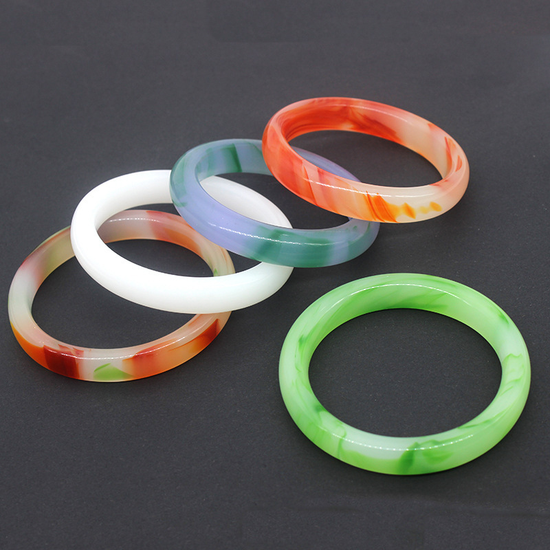 智贝详情图_1地摊货源玻璃高仿翡翠玉石手镯老年人会销盒装礼品