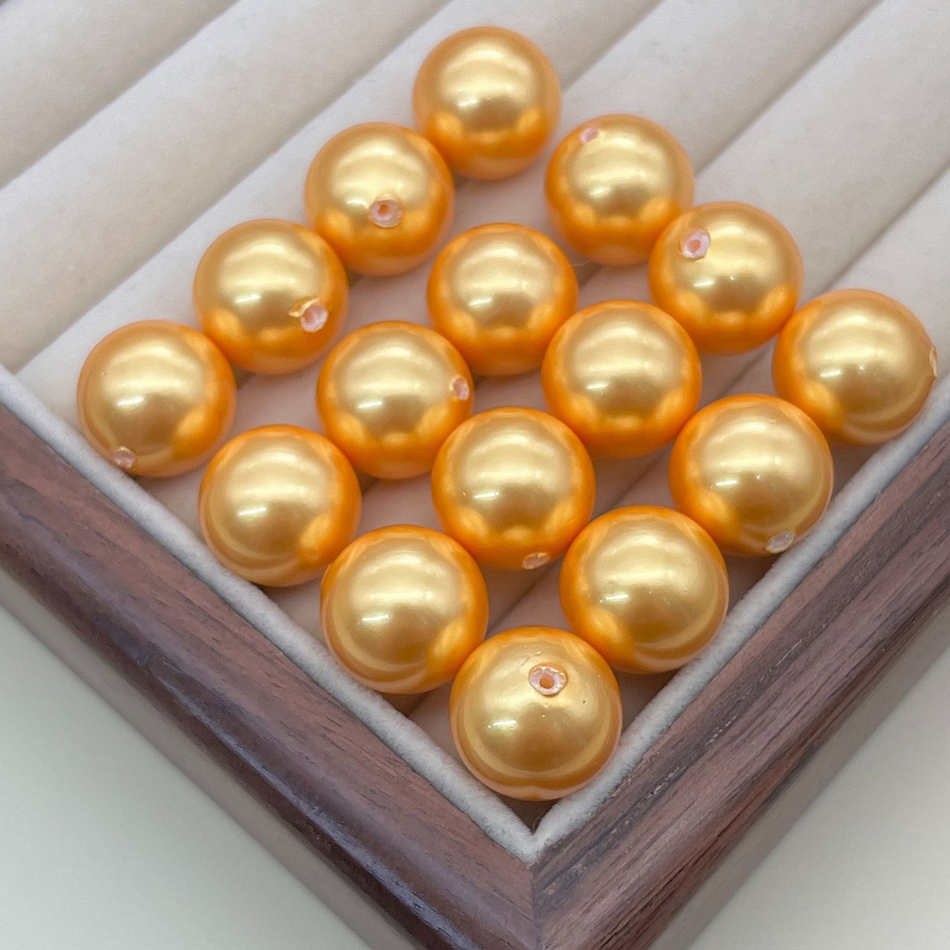 厂家直供半孔贝珠浓金色贝壳珍珠南洋金散珠 耳环吊坠diy饰品配件