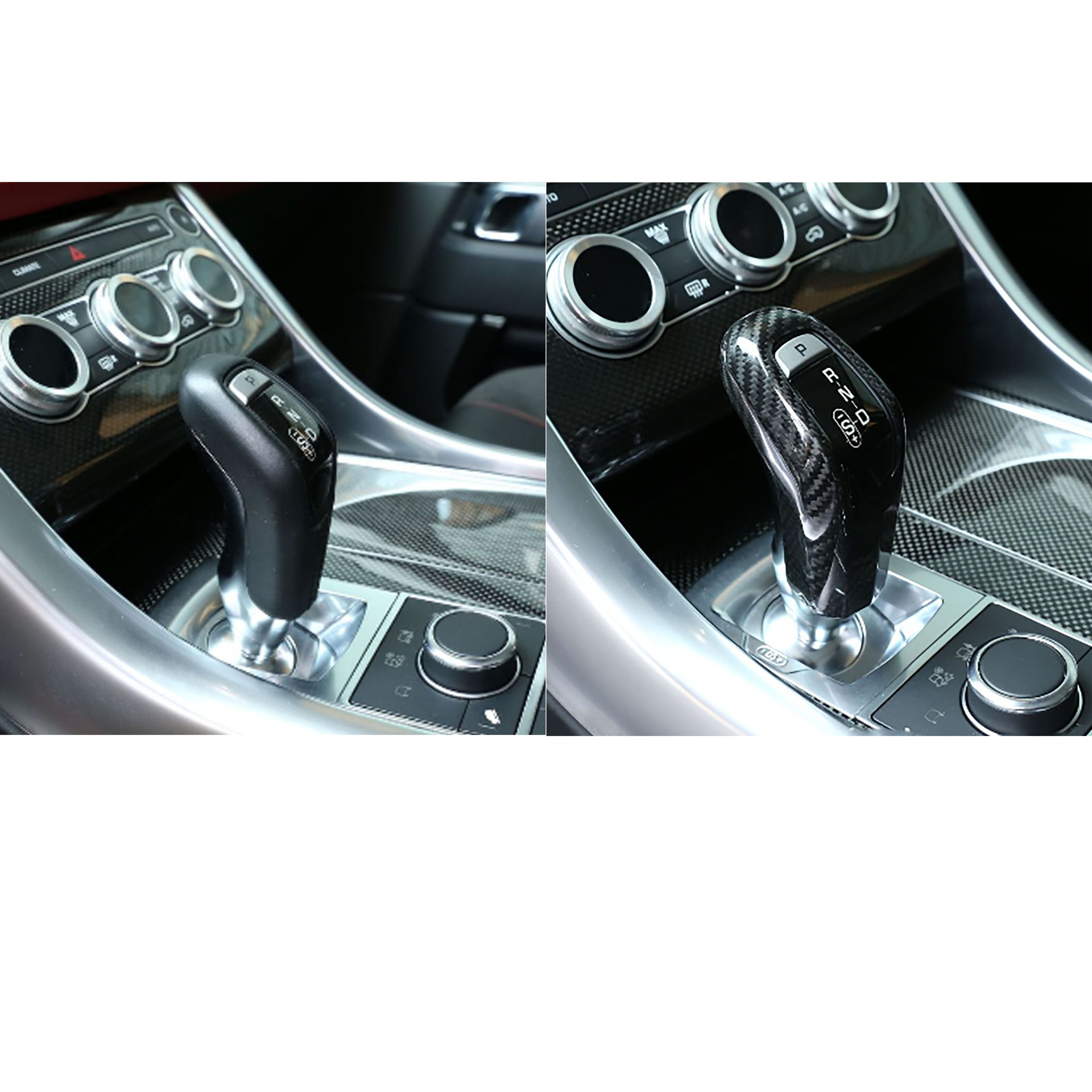 适用于路虎揽胜运动碳纤维排档头档把头14-17款汽车内饰改装配件