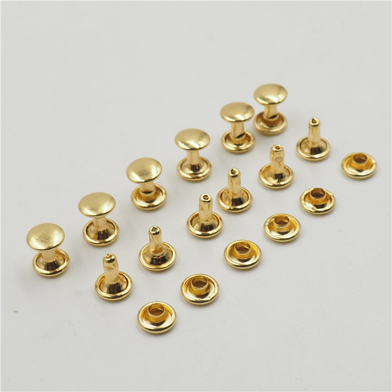 6mm8mm纯黄铜双面铆钉撞钉 黄铜柳钉皮具五金配件批发