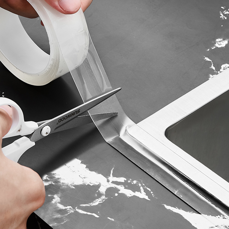 日本厨房水槽防水贴美缝贴防潮防霉卫生间台面墙角落缝隙挡水贴条