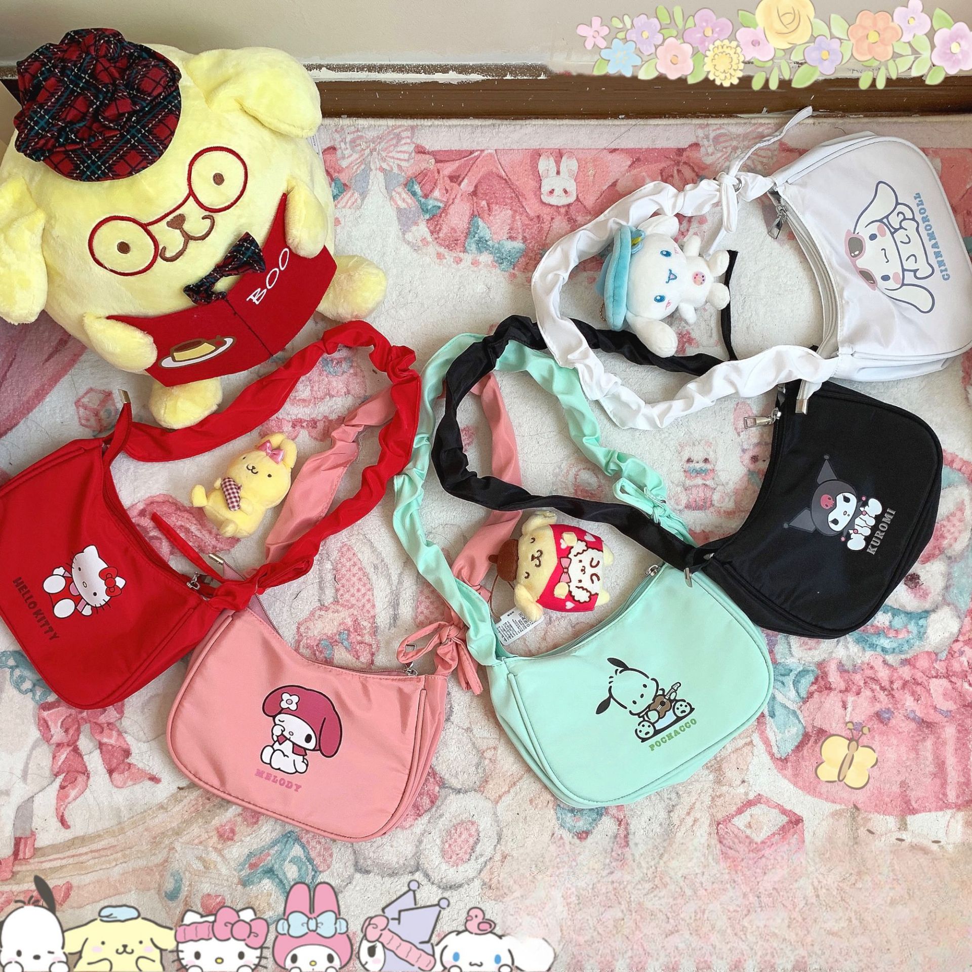 New Japanese Sanrio Cinnamoroll Babycinnamoroll Clow M Melody Bag Female Underarm Bag Cute High Sense French Style Female