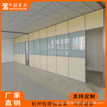 办公室内置中空高隔断铝合金钢化玻璃隔断墙隔间双层百叶杭州厂家