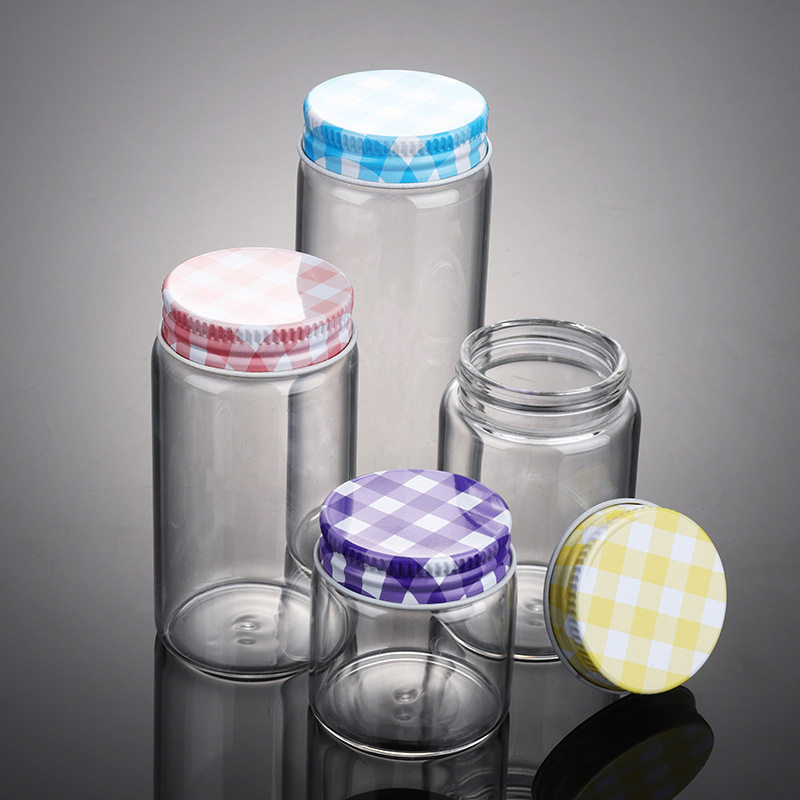 Factory Wholesale High Borosilicate Control Glass Screw Check Aluminum Cap Bottle Transparent Glass Sub-Bottle Candy Box