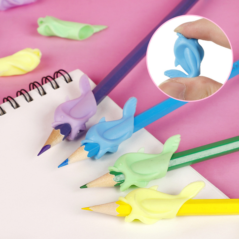 Little Dolphin Pencil Grip Kindergarten Children Pupils' Pencil Correct Grip Position Beginner Pen Control Corrector Wholesale