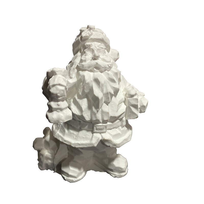 圣诞石膏像老人彩绘石膏圣诞节彩绘玩具立体陶瓷圣诞老人白坯石膏