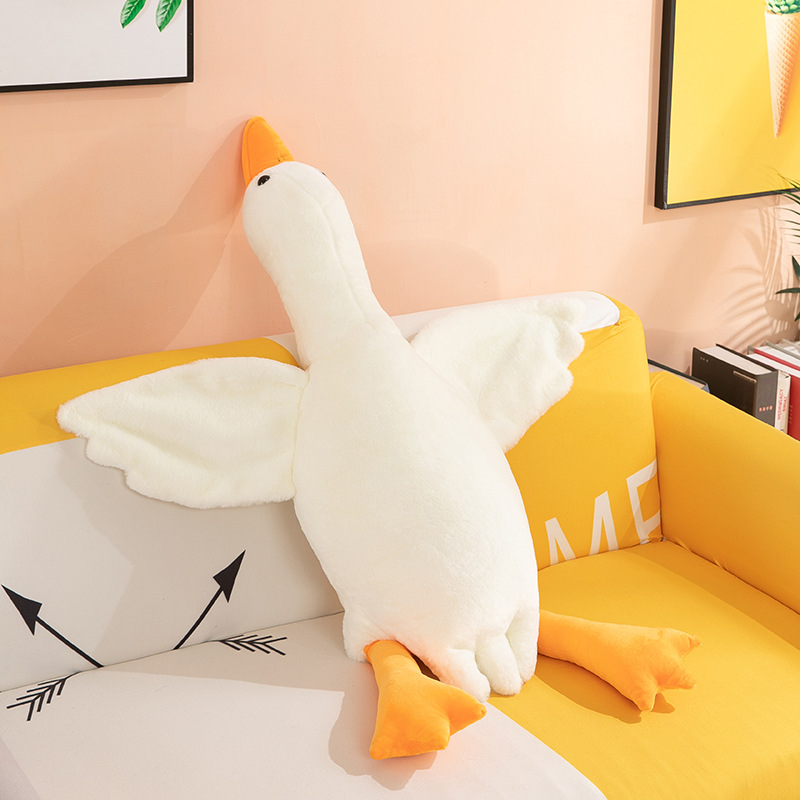 New Internet Celebrity Big White Geese Plush Toy Lying for Girlfriend Ragdoll Doll Bed Pillow Plush Doll