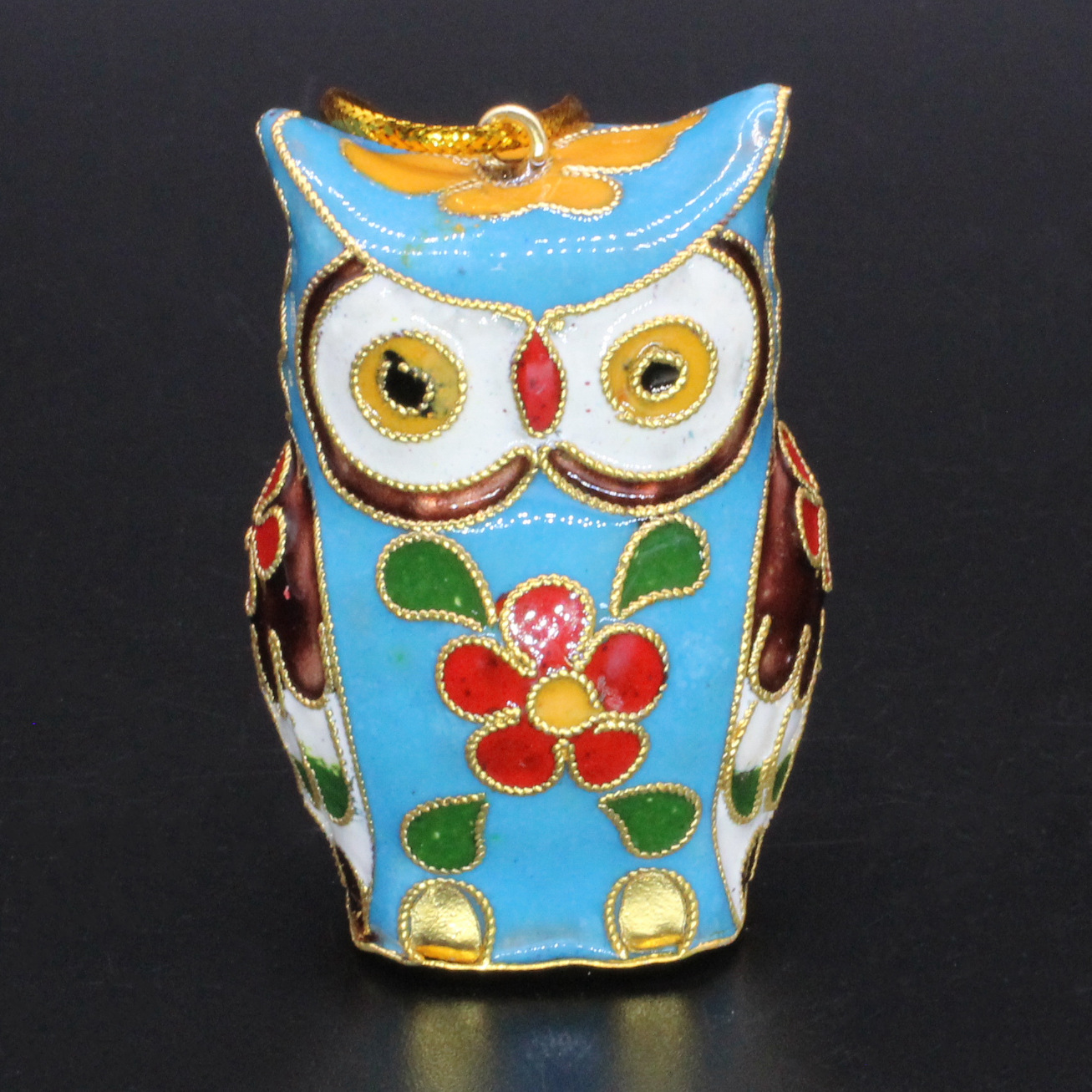 北京景泰蓝外事工艺礼品掐丝珐琅(花丝银蓝)猫头鹰挂件-阿里巴巴