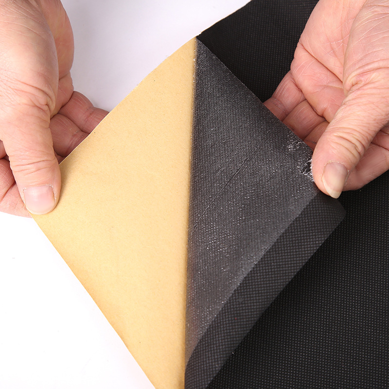 厂家直供自粘绒布黑色带背胶绒布无纺布底短毛绒植绒布相框背板布