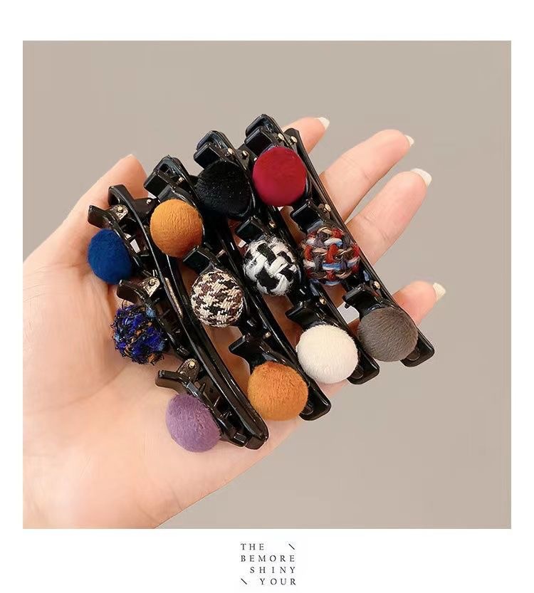 小香风侧边发卡鸭嘴夹子头饰刘海纹理编发发夹女前额碎发整理神器