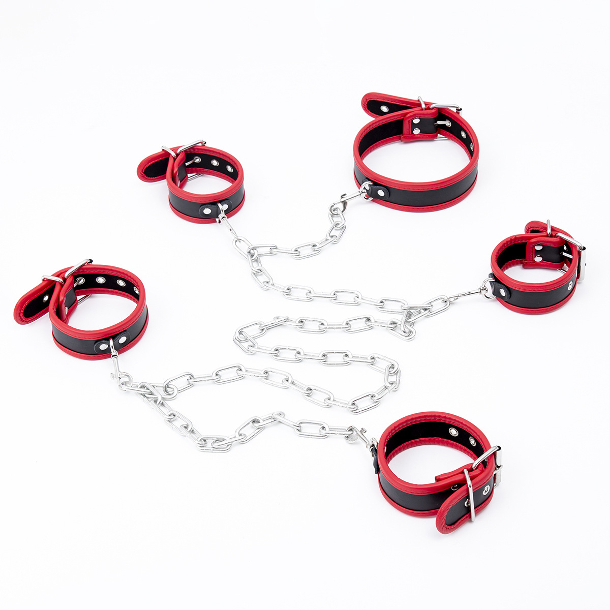 新款成人sm狗奴情趣用品软海绵手脚铐带颈套粗链条束缚刑具性爱铐
