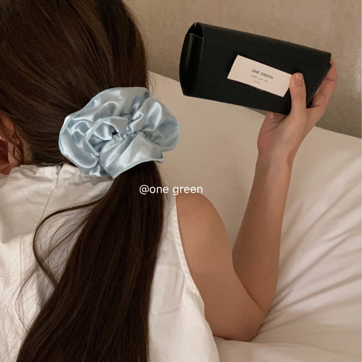 Sweet Girl ~ Korean High-Grade Satin Double-Layer Pleated Hair Band Internet Celebrity Solid Color Fashionable Hair Tie Ponytail Headdress Flower Hair Accessories
