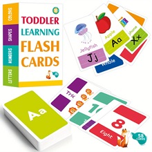 字母卡片2-4岁儿童早教闪卡学习数字颜色形状动物ABC英文认知卡