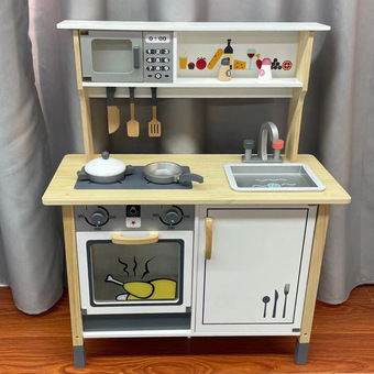 儿童木制男女宝宝益智过家家玩具仿真厨房f款煤气灶台套装餐厨具