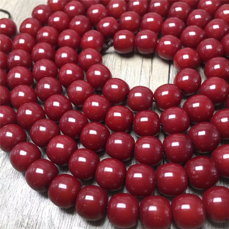 白玉菩提根老型桶朱砂供菩提子男女款手串手链项链念珠佛珠108颗