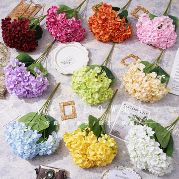 厂家直销仿真5叉大绣球花婚礼堂装饰花束路引拱门婚庆手捧花安娜