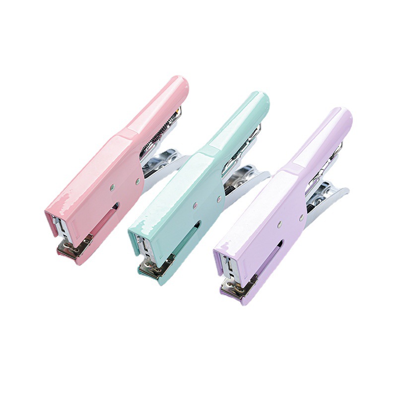 Macaron Color Labor-Saving Hand-Held Stapler Take out Take Away Special Stapler Large Thickened Handheld Book Stapler
