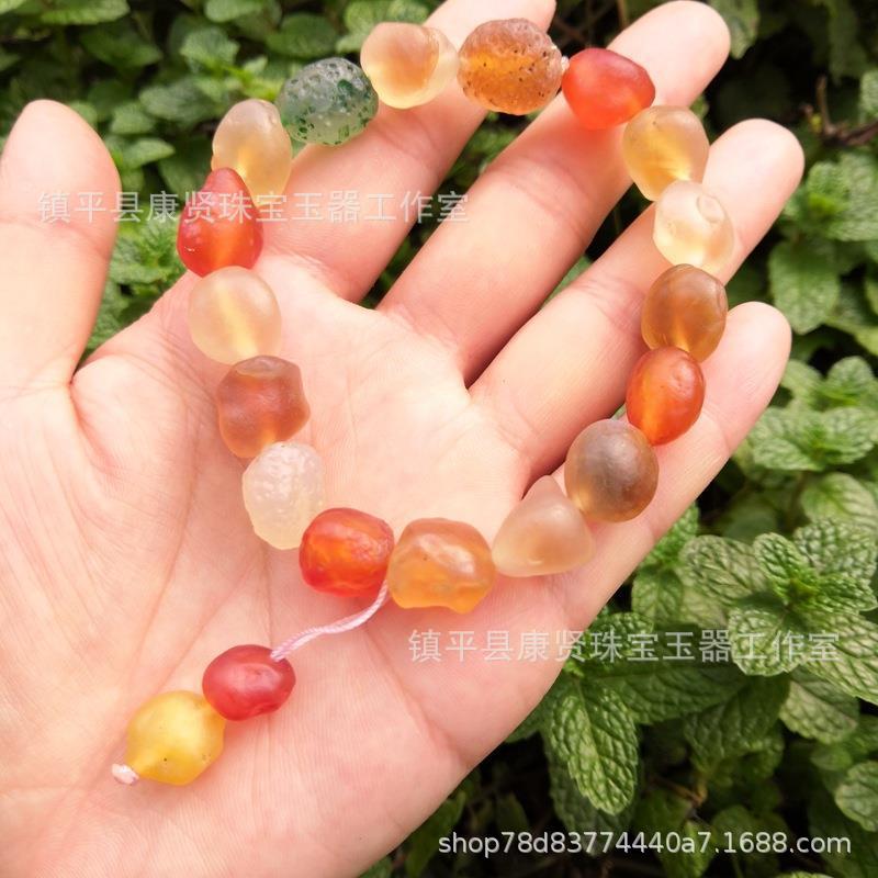 新疆戈壁玉多色阿拉善糖果手串阿拉善玛瑙糖心手链女玉石厂家直批
