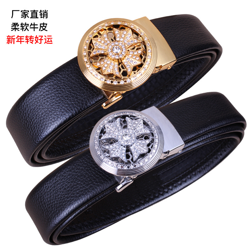 factory wholesale belt men‘s leather automatic buckle belt men‘s belt waist seal belt