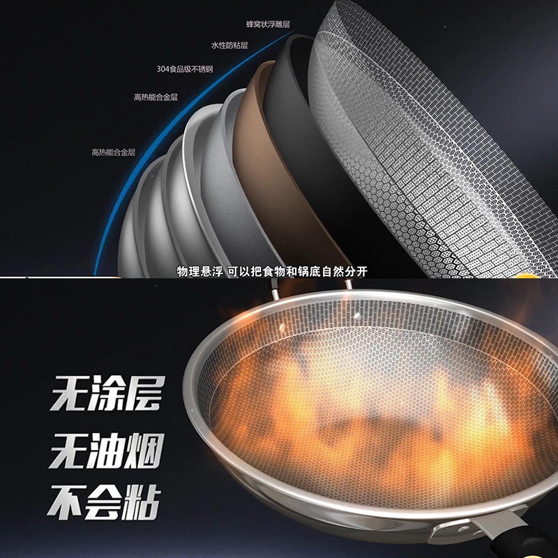 厨福贵无烟不粘锅厨福贵炒锅家用平底无涂层厨富贵锅电视同款正品