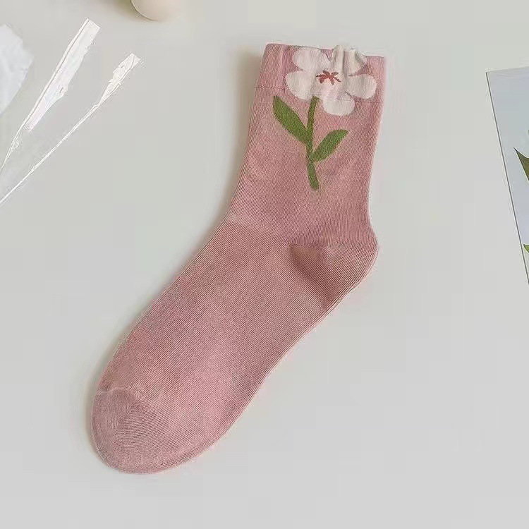 Cute Flowers Socks Women's Spring, Summer and Autumn Three-Dimensional Small Petals Tube Socks Sweet Style Long Socks Niche Personality College Socks