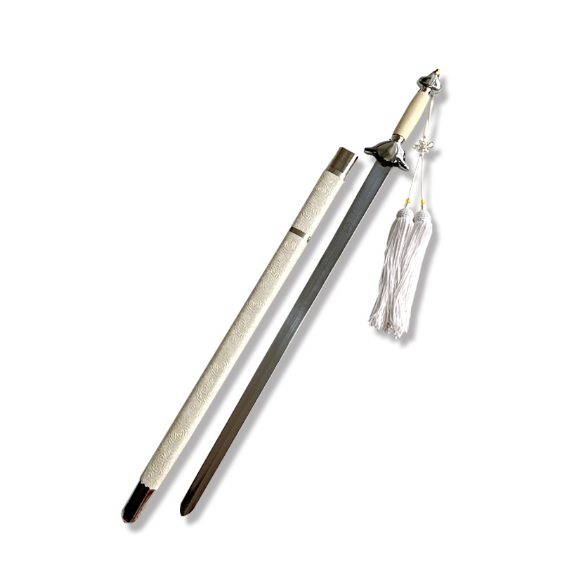 白色太极剑晨练武术表演训练软剑响剑舞蹈拍照古装儿童成人未开刃