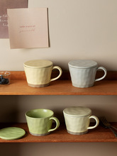 JIH3马克杯办公室茶杯喝水杯ins风家用大容量陶瓷复古高颜值杯子