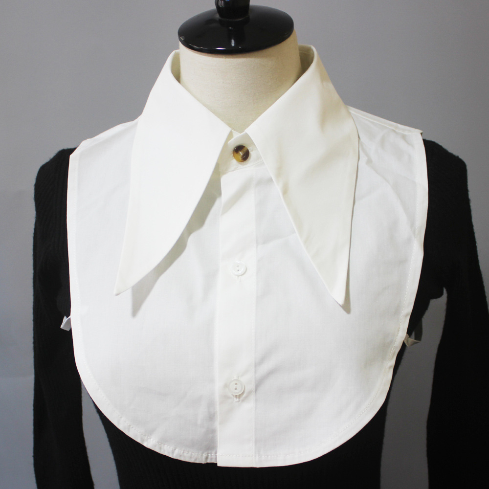 速卖通欧美爆款 衬衫领职业西装装饰领假领子棉布长尖领