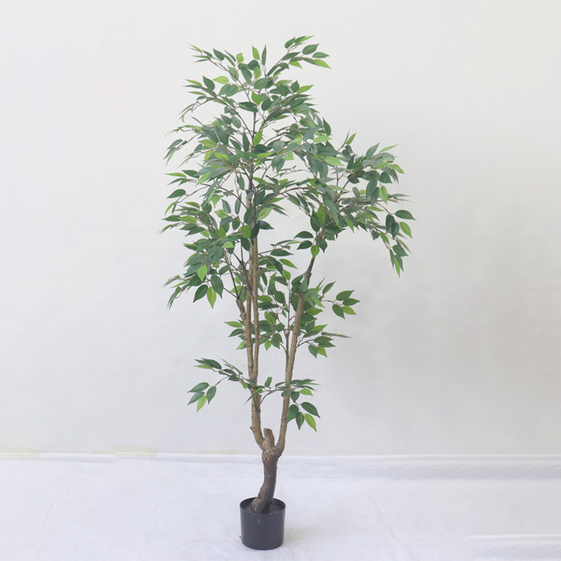 Simulation Plant Simulation Banyan Tree Potted Indoor Living Room on-the-Ground Green Plant Bonsai Decoration Window Office Decorations