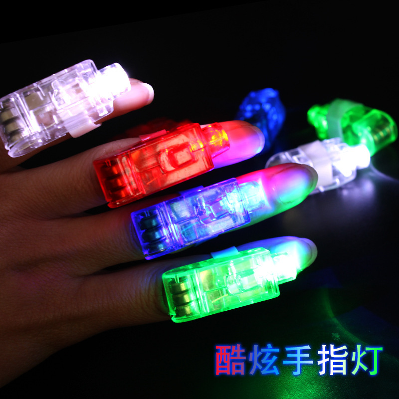 Hot Sale Led Finger Light Ring Flash Electronic Toy Night Show Cheer Artifact Night Market Stall Toy