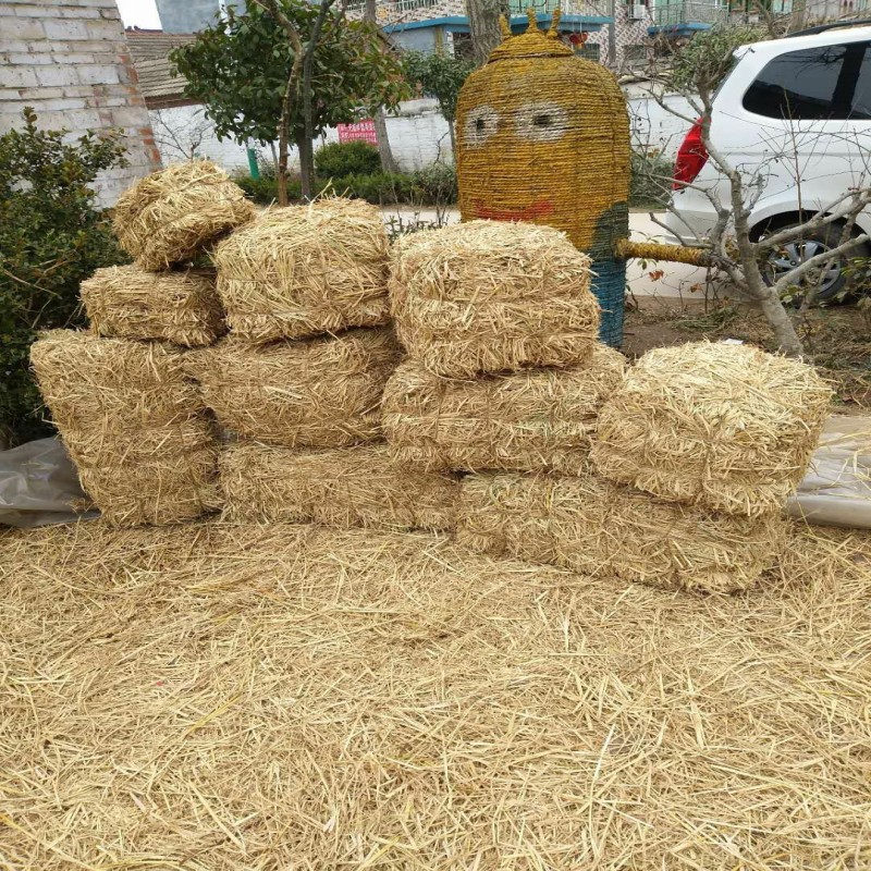 方形草垛凳子农家乐干稻草装饰草堆圆形草垛婚庆拍照道具稻草垛子