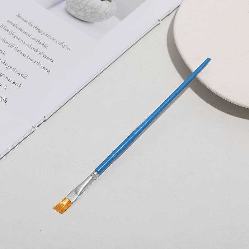 美术绘画尼龙毛排线笔 塑料杆铝管画笔 水粉丙烯练习画刷