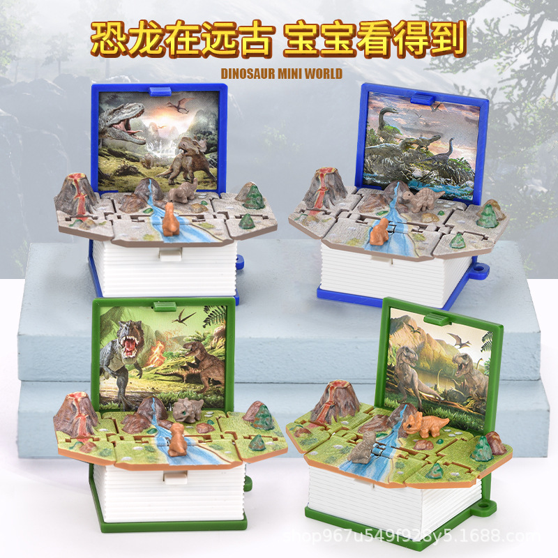 Cross-Border 3D Pop-up Book Folding Bomb Book Dinosaur Castle Schoolbag Pendant Keychain Children Creative Decompression Toy