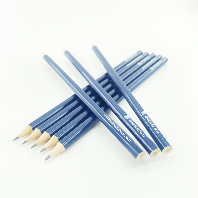 酒店铅笔定制万达嘉华六角木质印刷logohb2b会议铅笔