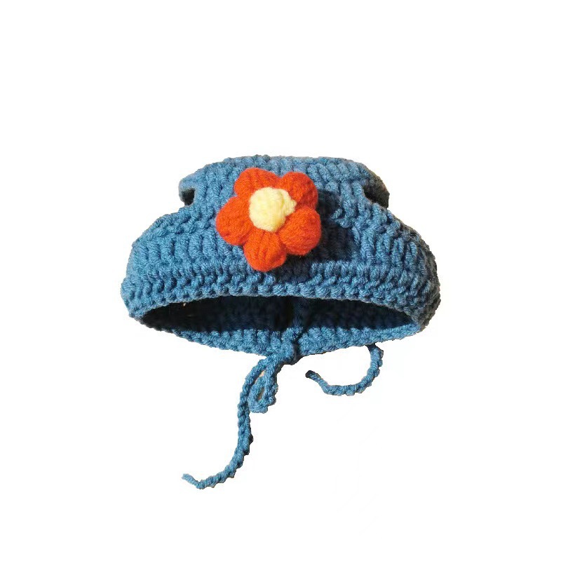 Frog Piggy Pet Crossdressing Funny Hat Cross-Border Hot Selling Handmade Knitted Kitten Hat Cat Dog Ornament