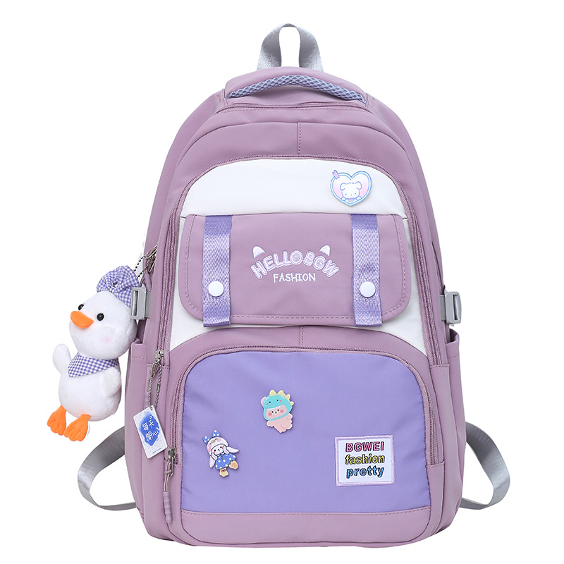 Mori Style Fresh Girls Backpack Japanese University Style Middle School Student Schoolbag New Trendy Casual Contrast Color Backpack