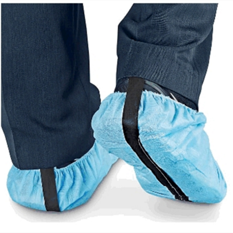 加厚导电鞋套一次性无纺布防 静电鞋套无尘室带导电条无纺布脚套