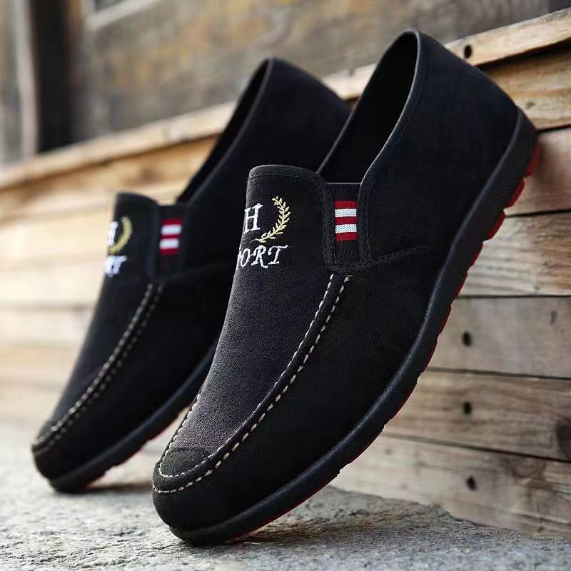 Spring and Autumn New Old Beijing Cloth Shoes Men's Canvas Slip-on Casual Sports Single-Layer Shoes Comfortable Lazy Shoes