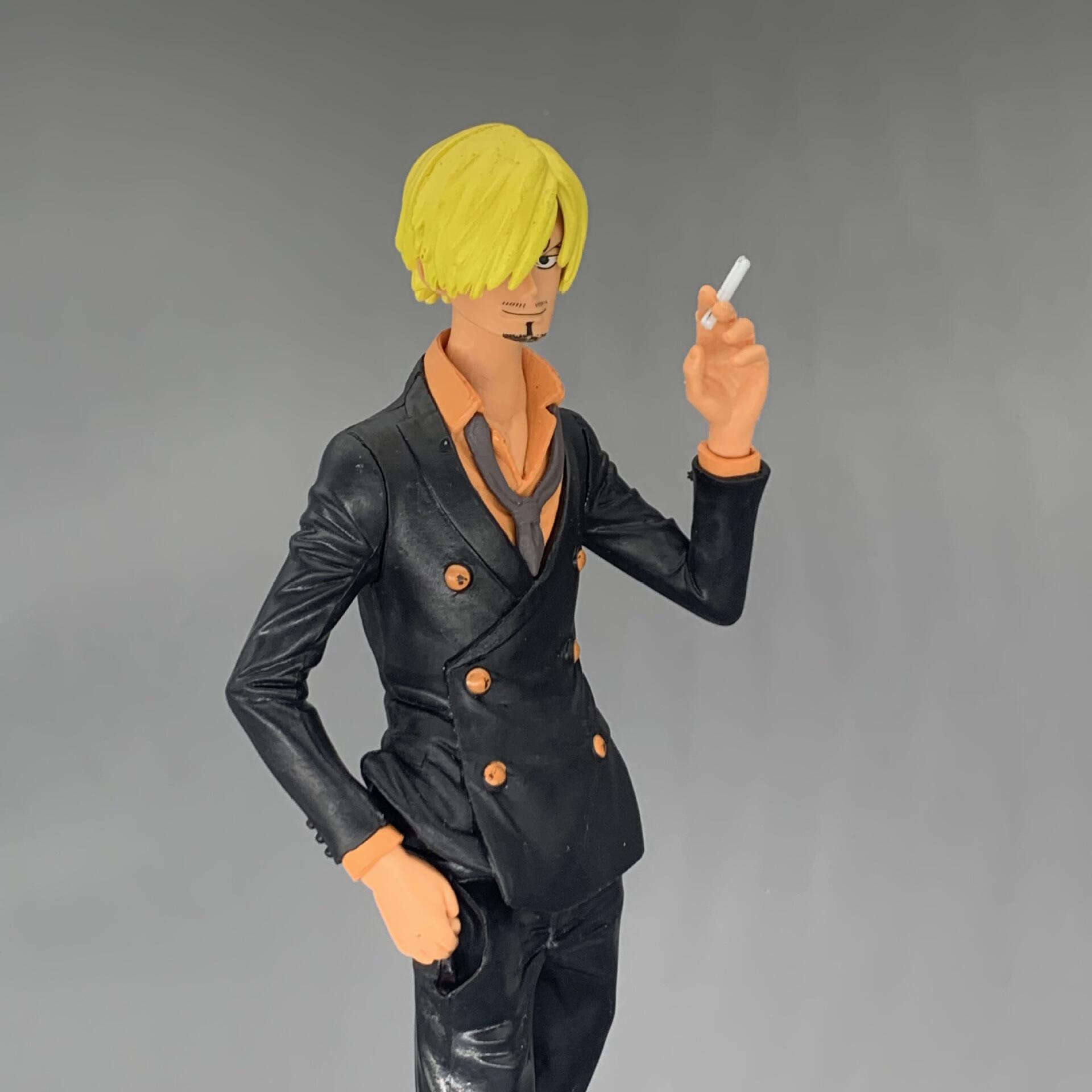 海贼王超大组立黑衣抽烟山治手办模型摆件二次元动漫卡通人物摆件