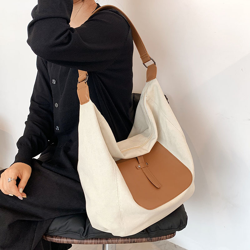 Large Capacity Bag for Women Versatile Canvas Bag 2023 New Fashion Elegant Shoulder Bag Commute Leisure Tote Bag Fashion