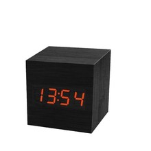 LED智能声控木头钟 正方形小巧数显温湿度电子闹钟多色电子钟表