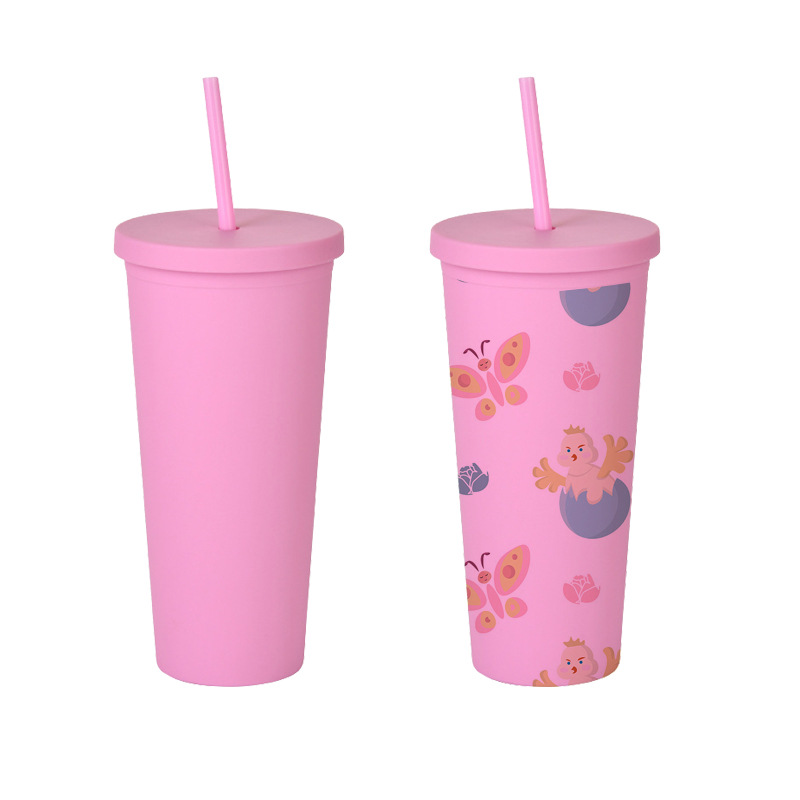 Customized Coffee Portable Cup 316 Food Thermos Cup UV Printing Cup with Straw Leisure Self-Use Car Coffee Cup