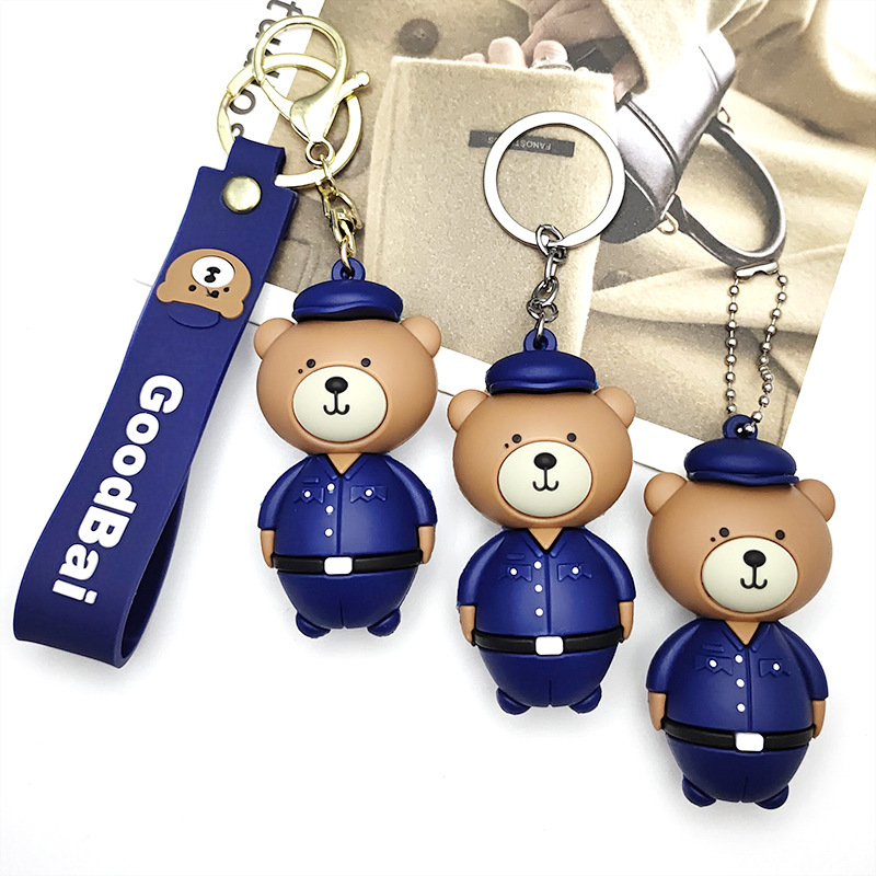 Bai Jingting Same Style Bear Keychain You Are My City Camp Xingke Base Tear Mole Bear Bag Pendant Couple Female