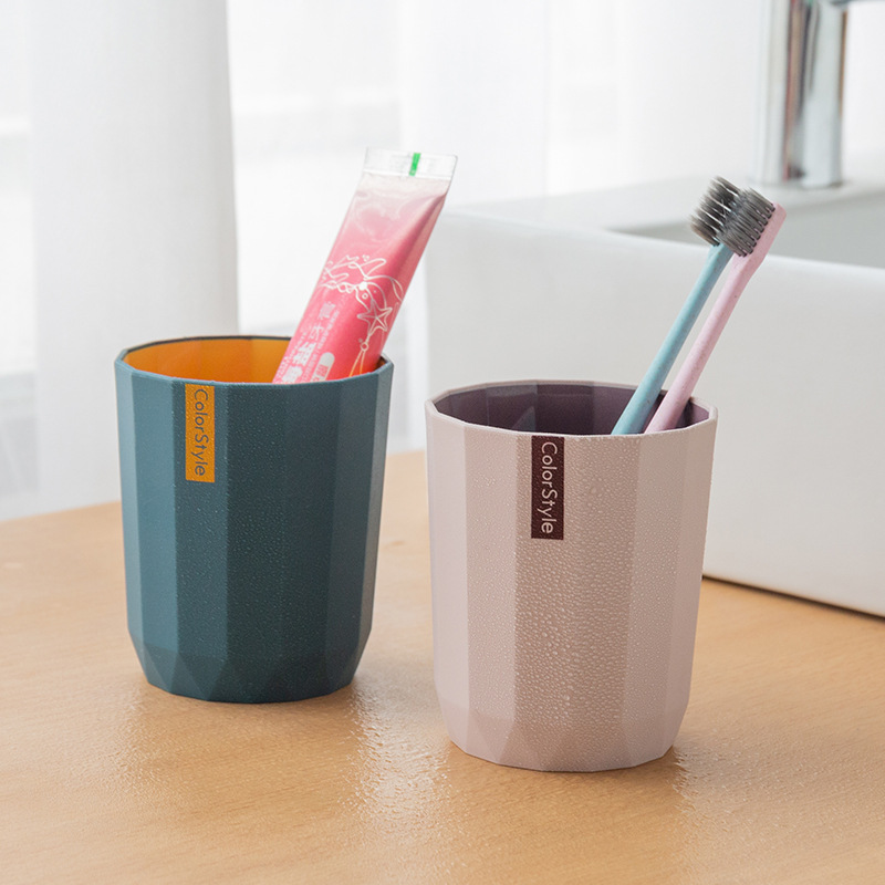 Creative Double-Layer Thickened Couple Cup Two-Color Tooth Cup Bathroom Washing Cup Toothbrush Cup Tooth Mug